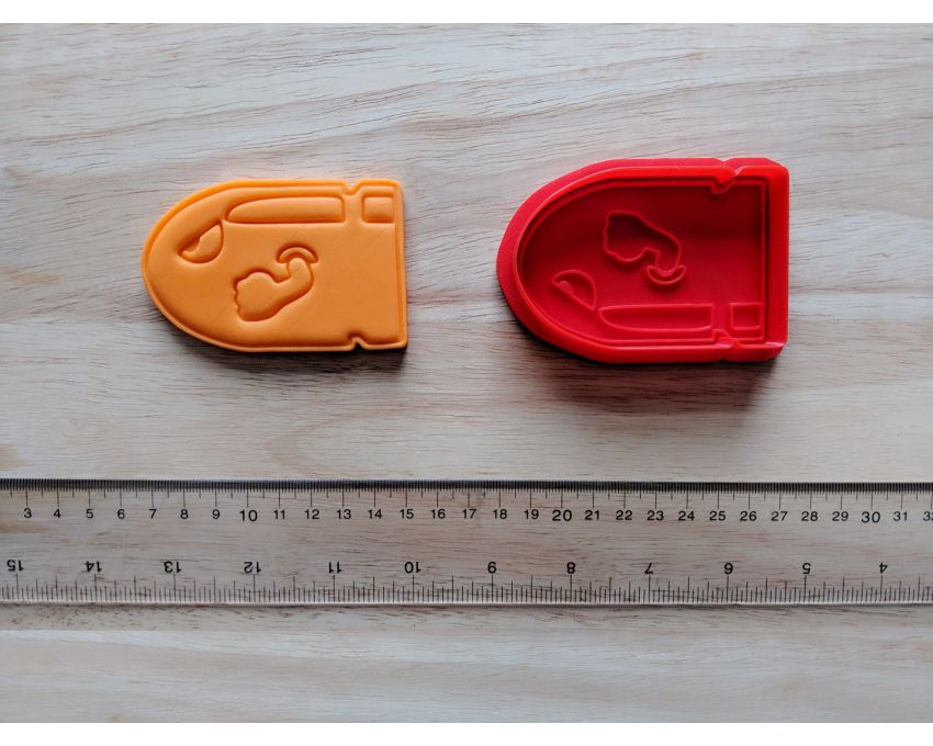 Rocket Bomb Cookie Cutter and Stamp Set. Super Mario Cookie Cutter
