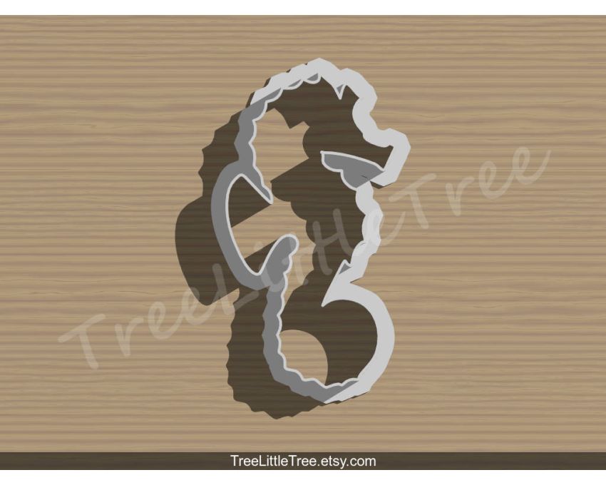 Seahorse Cookie Cutter. Animal Cookie Cutter