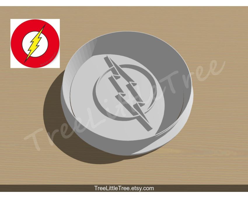 Flash Lightening Bolt Cookie Cutter and Stamp Set. Super Hero Cookie Cutter