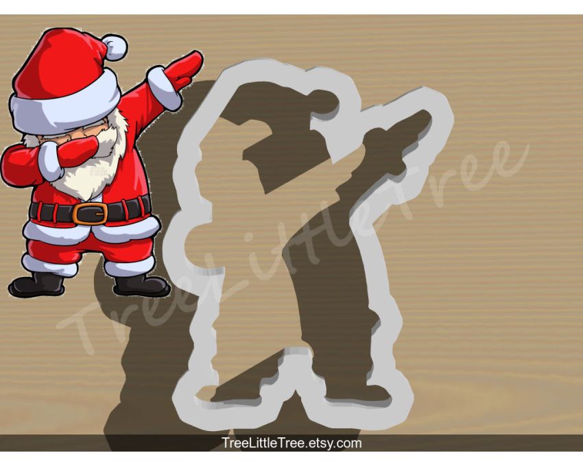 Dabbing Santa Claus Cookie Cutter. Christmas Cookie Cutter