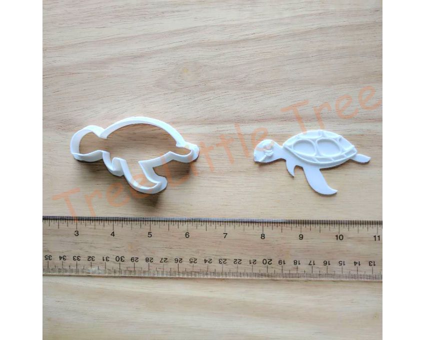 Sea Turtle Cookie Cutter and Stamp Set. Animal Cookie Cutter