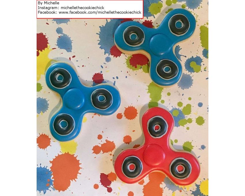 Fidget Spinner Cookie Cutter and Stamp Set. Toy Cookie Cutter