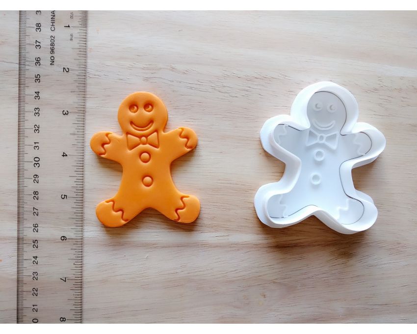 Ginger Bread Man Cookie Cutter and Stamp Set. Christmas Cookie Cutter