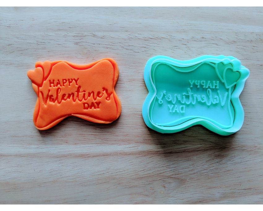 Valentine's Day Frame Cookie Cutter and Stamp Set. Valentine's day Cookie Cutter