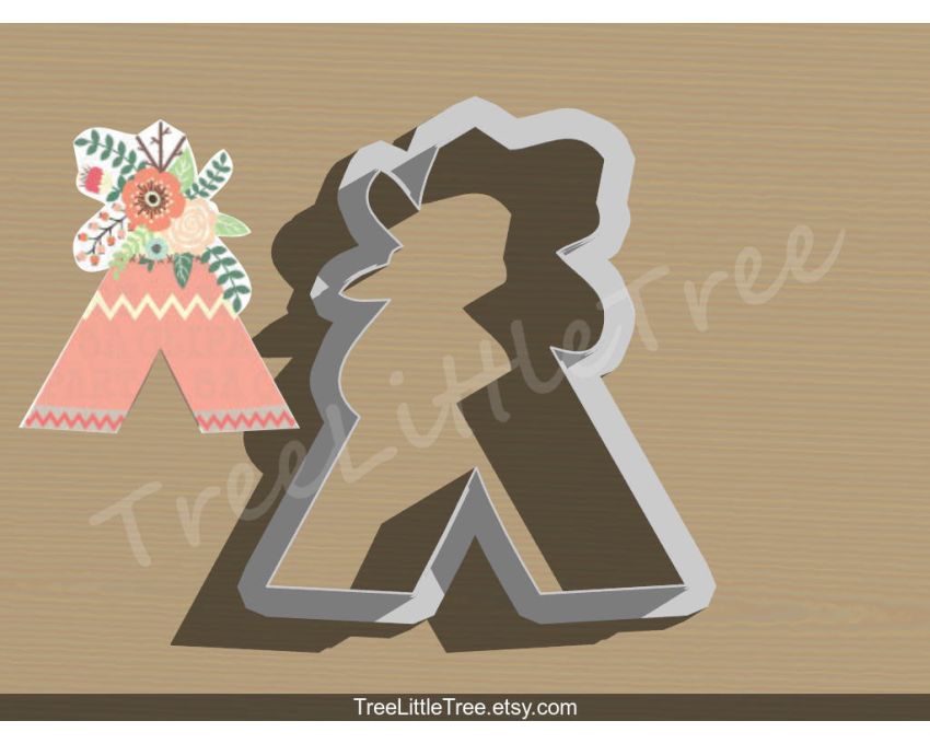Floral Teepee Style2 Cookie Cutter.Unique Cookie Cutter