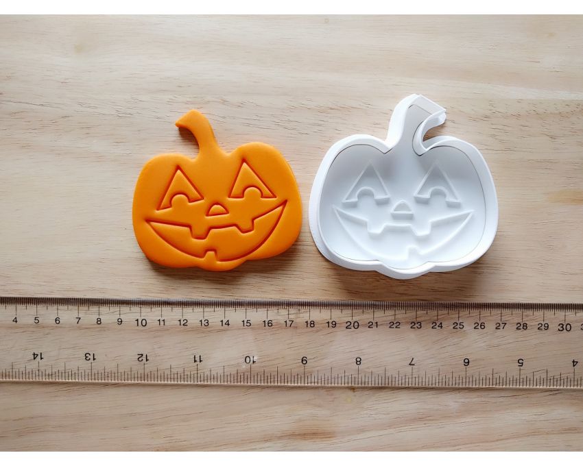 Pumpkin Cookie Cutter and Stamp Set. Halloween Cookie Cutter