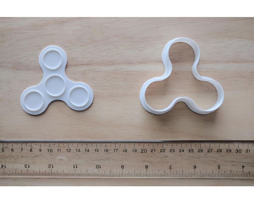 Fidget Spinner Cookie Cutter and Stamp Set. Toy Cookie Cutter