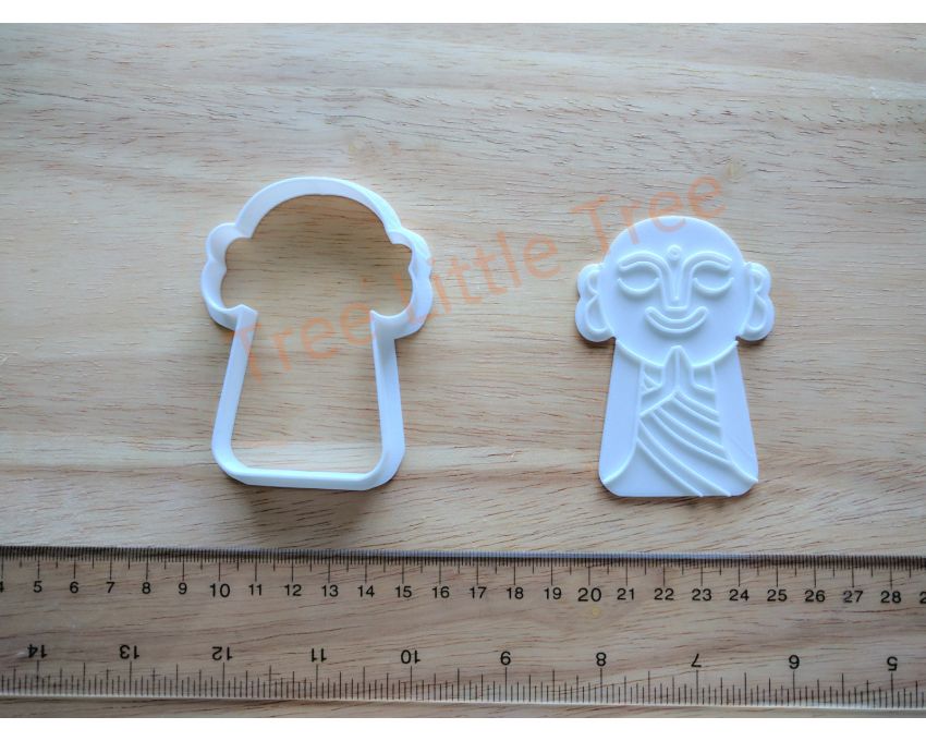 Japanese Monk Cookie Cutter and Stamp Set. Japan Cookie Cutter