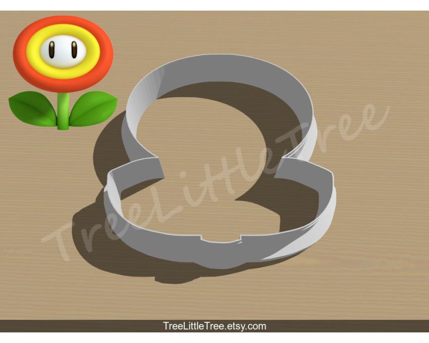 Mario Fire Flower Cookie Cutter. Super Mario Cookie Cutter