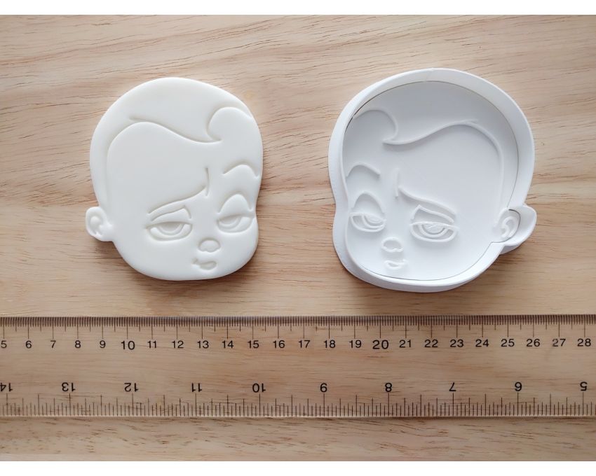 Boss Baby Cookie Cutter and Stamp Set. Cartoon Cookie Cutter
