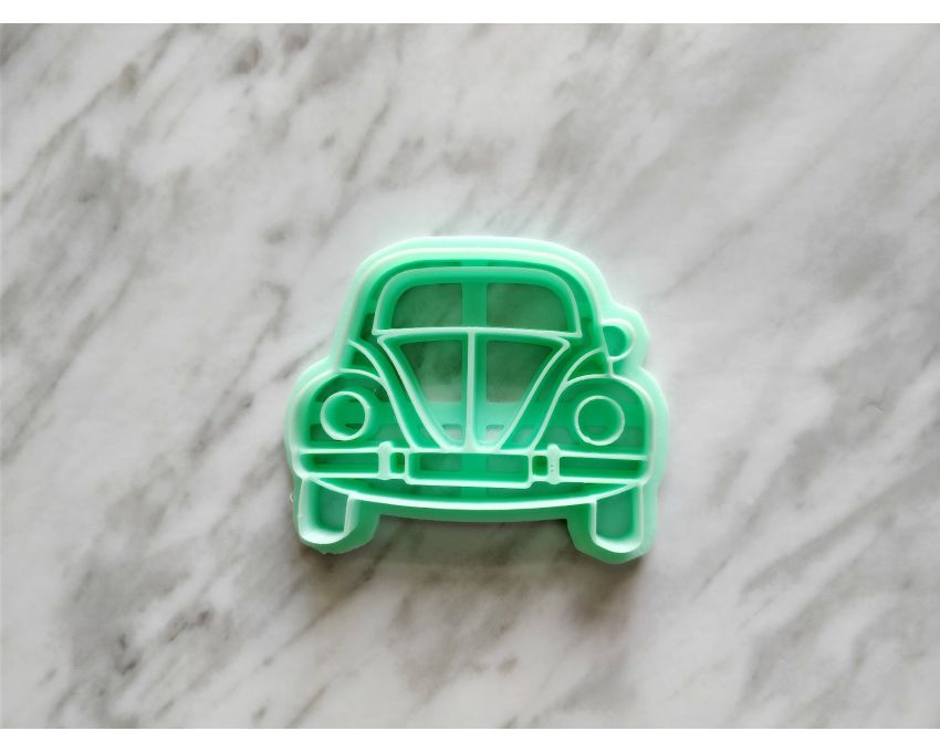 Beetle Frontview Detailed Cookie Cutter. Car Cookie Cutter. 