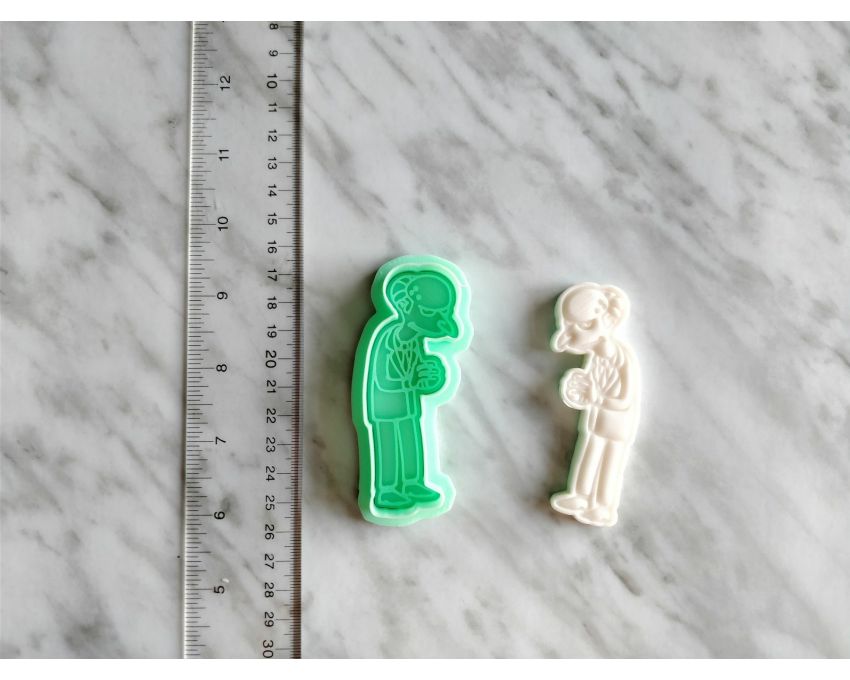 Mr. Burns cookie Cutter and Stamp Set. Simpson Family Cookie Cutter. Cartoon Cookie Cutter
