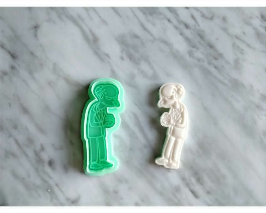 Mr. Burns cookie Cutter and Stamp Set. Simpson Family Cookie Cutter. Cartoon Cookie Cutter