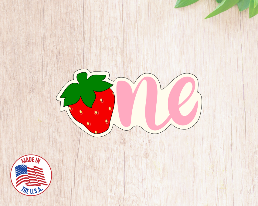 Strawberry Number One Cookie Cutter. Fruit Cookie Cutter. Berry Sweet One Birthday Cookie Cutter 