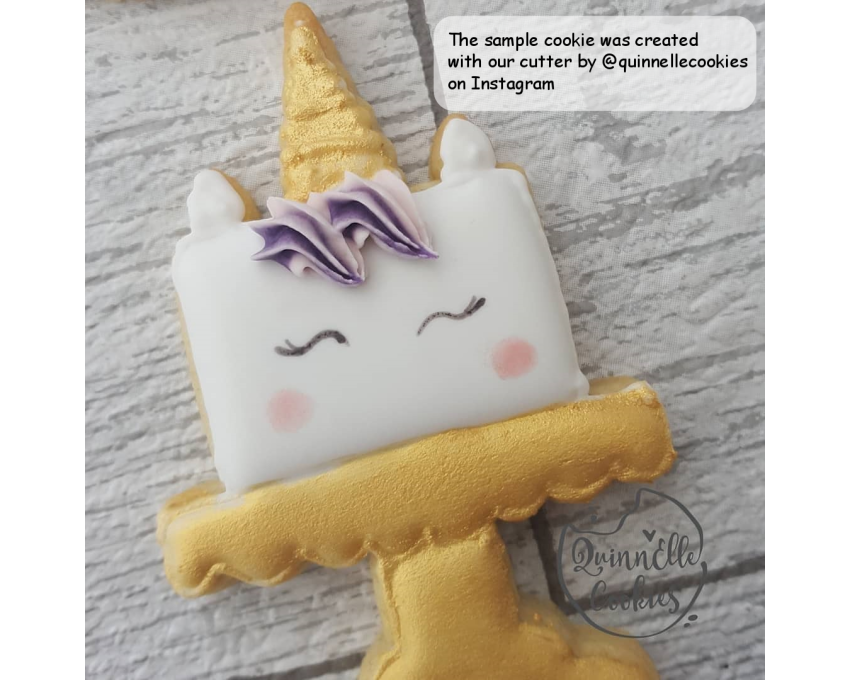 Unicorn Cake Stand Cookie Cutter. Unicorn Cookie Cutter