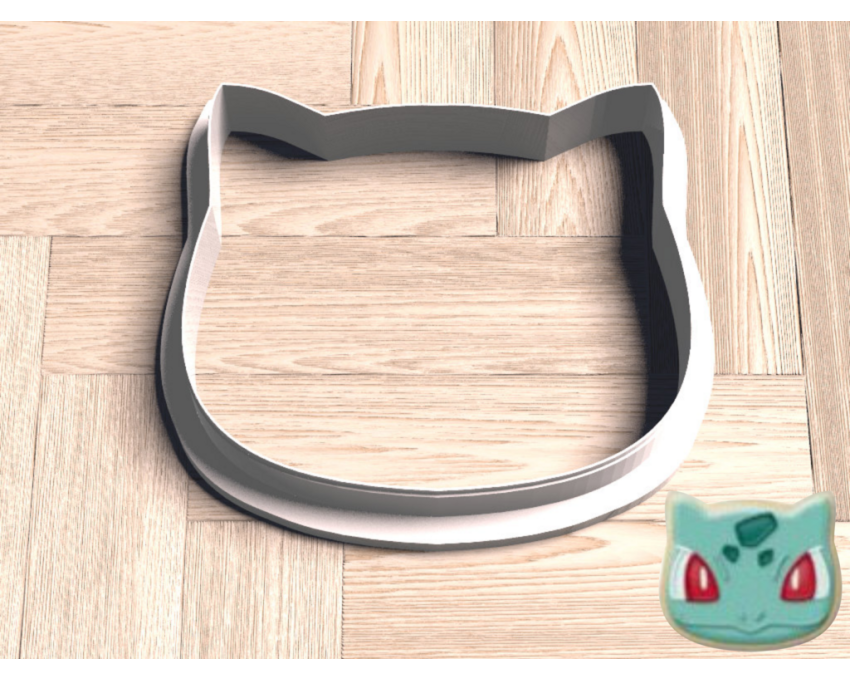 Bulbasaur Head Cookie Cutter. Pokemon Cookie Cutter