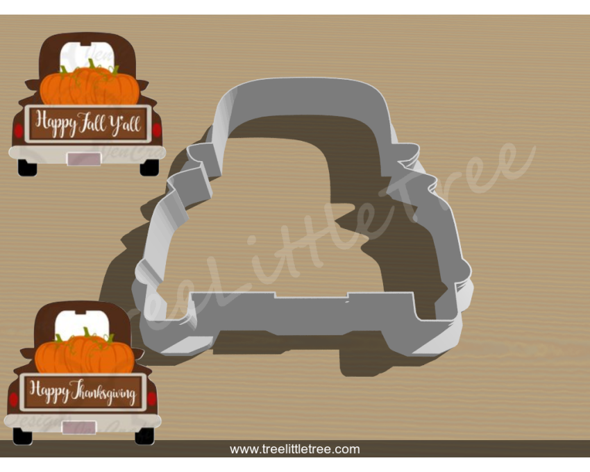 Pumpkin Truck Style 1 Cookie Cutter. Thanksgiving Cookie Cutter. Fall Season Cookie Cutter. 