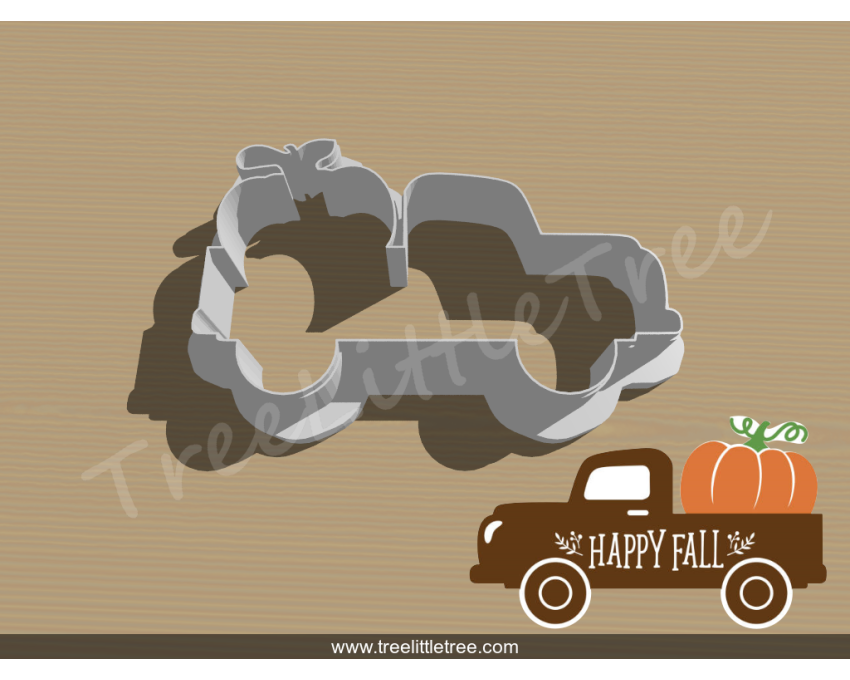 Pumpkin Truck Style 2 Cookie Cutter. Thanksgiving Cookie Cutter. Fall Season Cookie Cutter. 