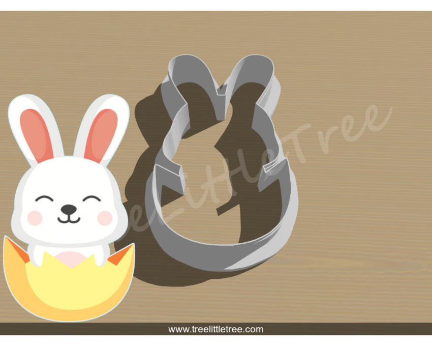 Bunny in Egg Cookie Cutter. Easter Cookie Cutter