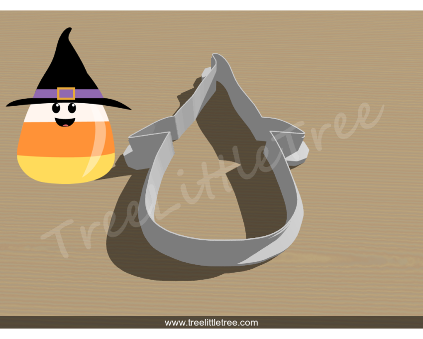 Candy Corn with Witch Hat Cookie Cutter. Halloween Cookie Cutter. 