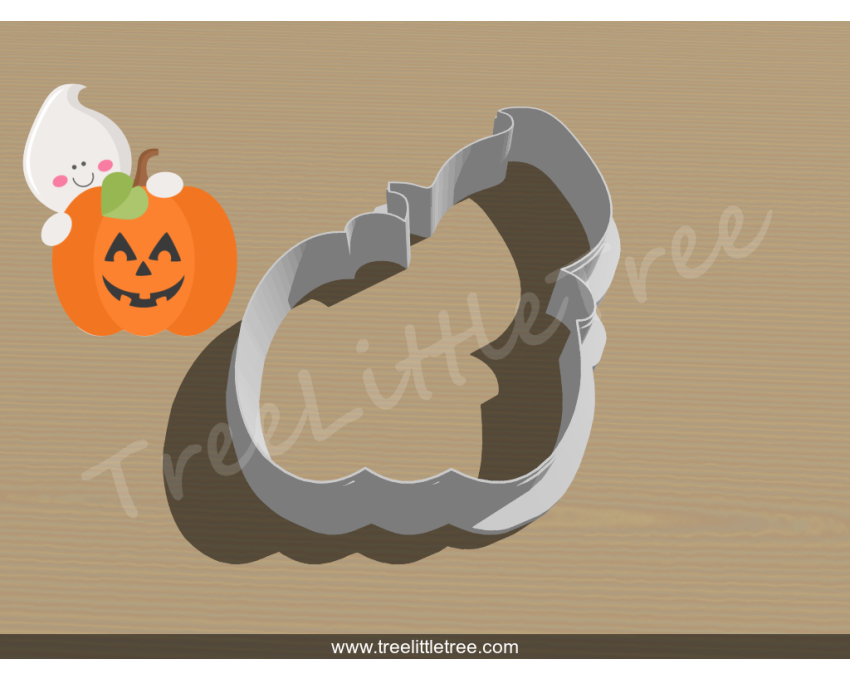 Pumpkin with Boo Cookie Cutter. Halloween Cookie Cutter. 