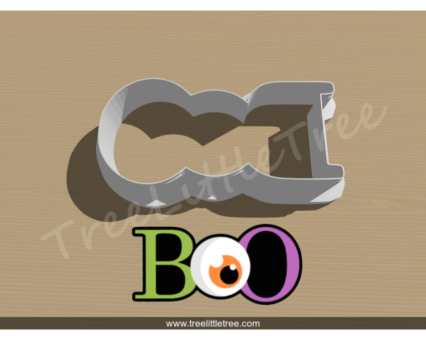Boo Style 2 Cookie Cutter. Halloween Cookie Cutter. 