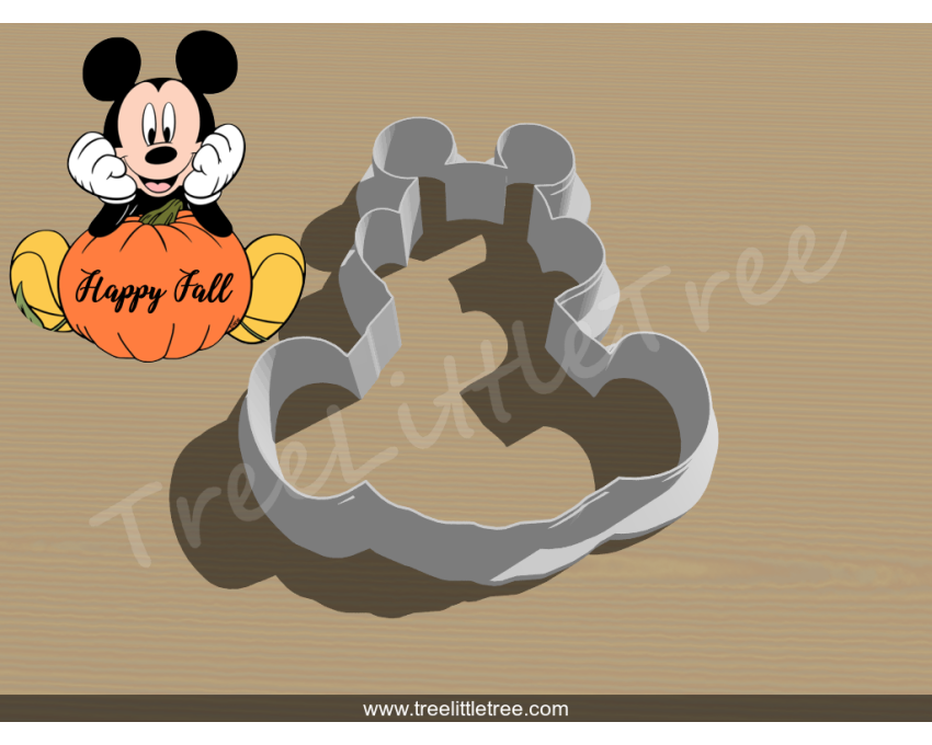 Mickey Pumpkin Plaque Cookie Cutter. Fall Season Cookie Cutter. Thanksgiving Cookie Cutter