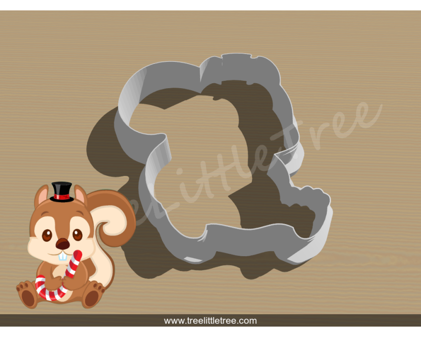 Christmas Squirrel Cookie Cutter. Christmas Cookie Cutter.  Animal Cookie Cutter