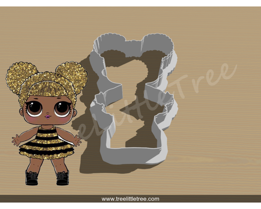 Queen Bee Glitter Full Body Cookie Cutter. LOL Dolls Cookie Cutter