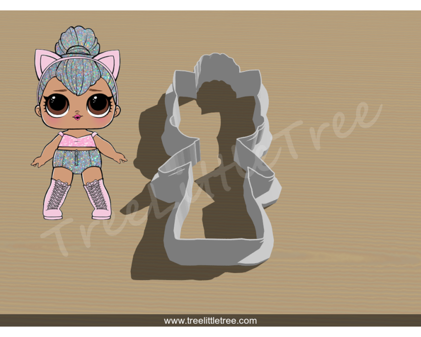 Kitty Queen Full Body Cookie Cutter. LOL Dolls Cookie Cutter