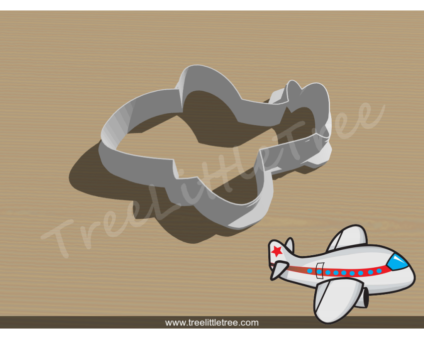 Airplane Style 1 Cookie Cutter. Car Cookie Cutter