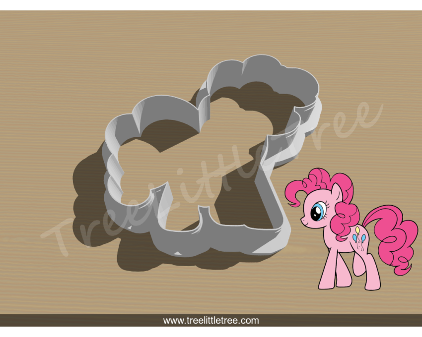 Pinkie Pie Cookie Cutter. My Little Pony Cookie Cutter.  Cartoon Cookie Cutter