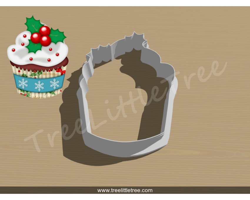Christmas Cupcake Cookie Cutter. Christmas Cookie Cutter