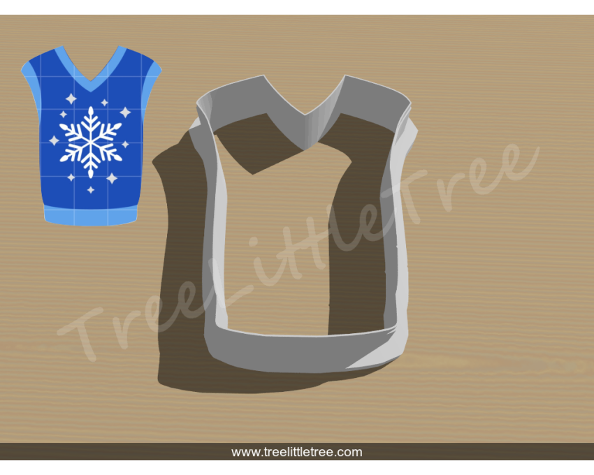 Winter Vest Cookie Cutter. Christmas Cookie Cutter. 