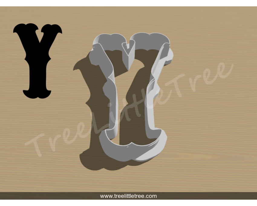 Carnival Letter Y Cookie Cutter. Alphabet Cookie Cutter