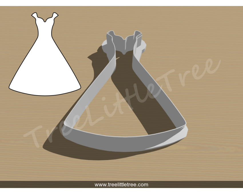 Wedding Dress Style 3 Cookie Cutter. Wedding Cookie Cutter