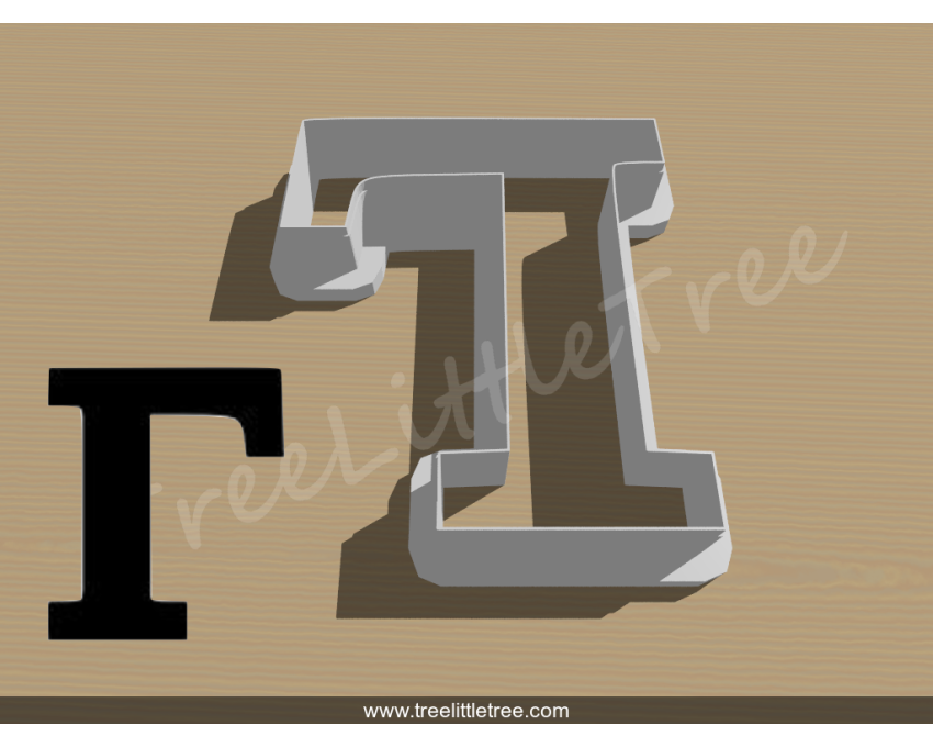Greek Letter Gamma Cookie Cutter. Alphabet Cookie Cutter