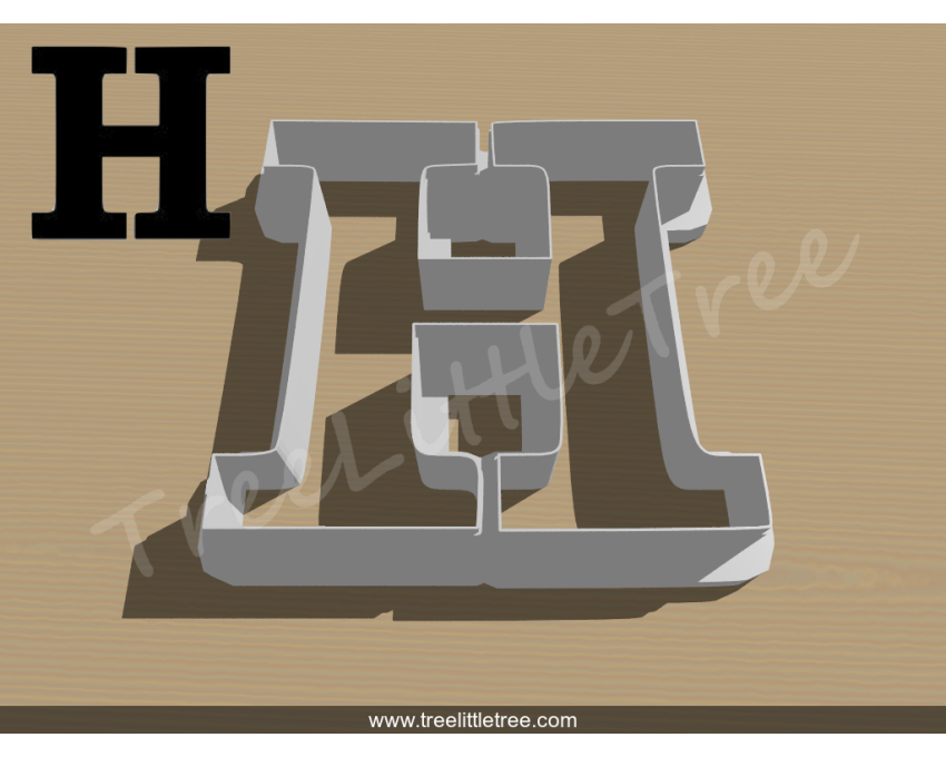 Greek Letter Eta Cookie Cutter. Alphabet Cookie Cutter