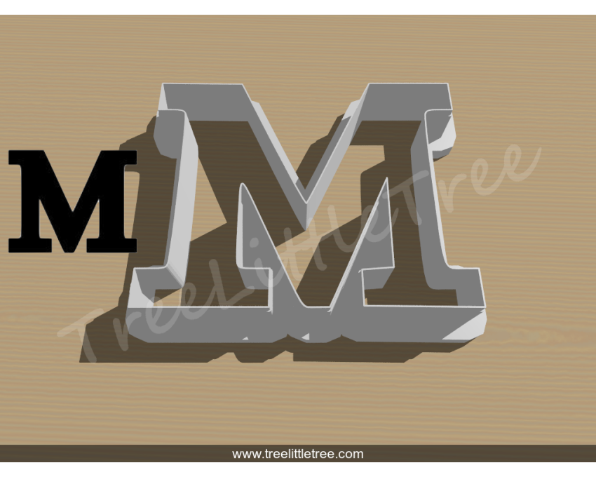 Greek Letter Mu Cookie Cutter. Alphabet Cookie Cutter