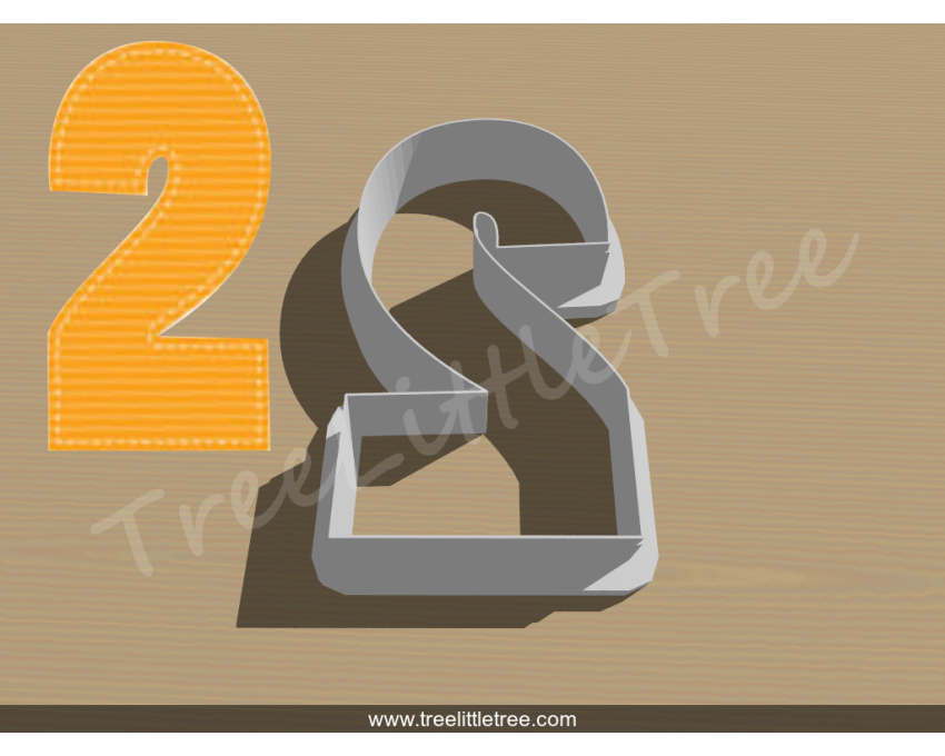 Happy Number Two Cookie Cutter. Number Cookie Cutter