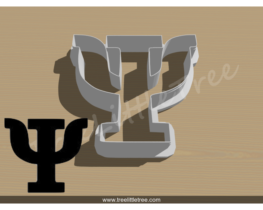 Greek Letter Psi Cookie Cutter. Alphabet Cookie Cutter