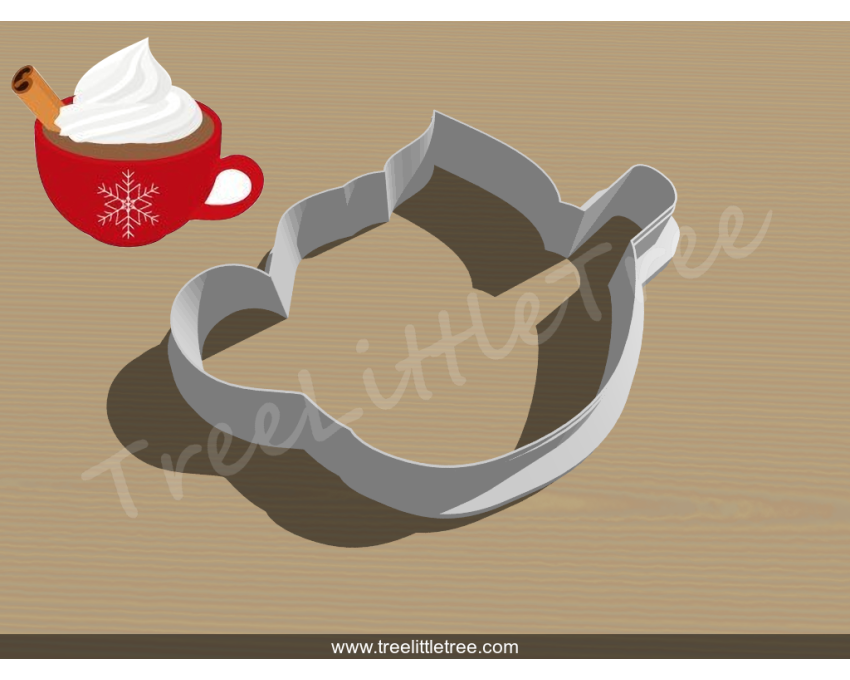 Hot Cocoa Style 1 Cookie Cutter. Hot Chocolate Cookie Cutter.Food Cookie Cutter. Christmas Cookie Cutter
