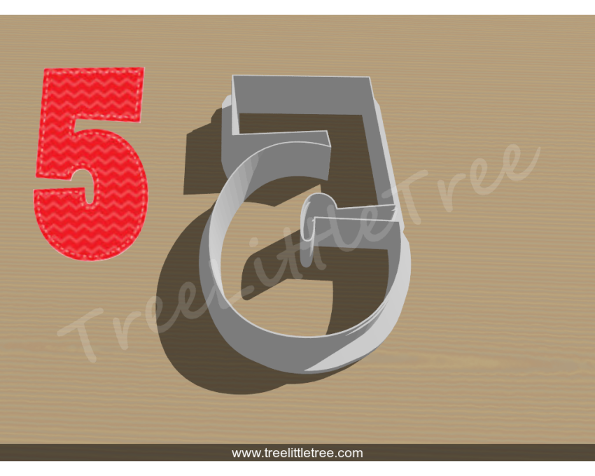 Happy Number Five Cookie Cutter. Number Cookie Cutter