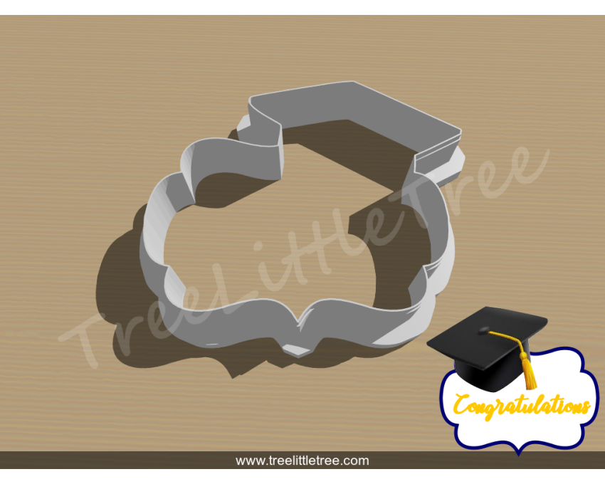 Graduation Cap Plaque Cookie Cutter. School/Grad Cookie Cutter