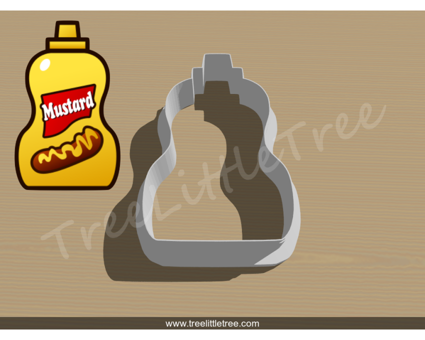 Mustard Bottle Cookie Cutter. Summer Season Cookie Cutter. BBQ Cookie Cutter