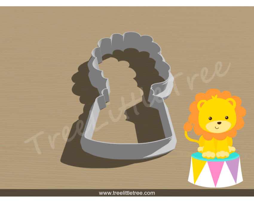 Circus Lion Cookie Cutter. Baby Shower Cookie Cutter. Circus Baby Cookie Cutter