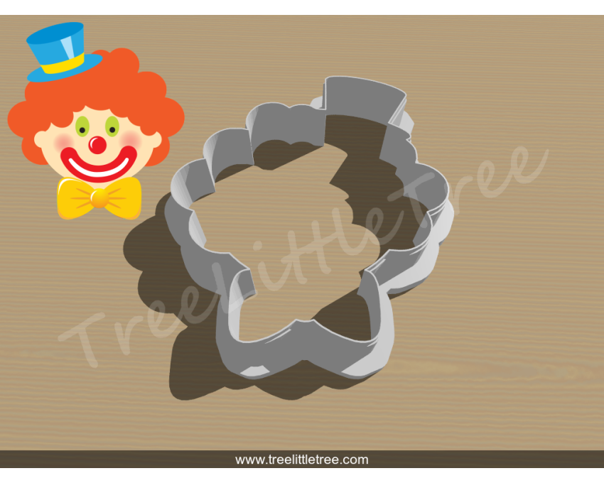 Circus Clown Cookie Cutter. Baby Shower Cookie Cutter. Circus Baby Cookie Cutter
