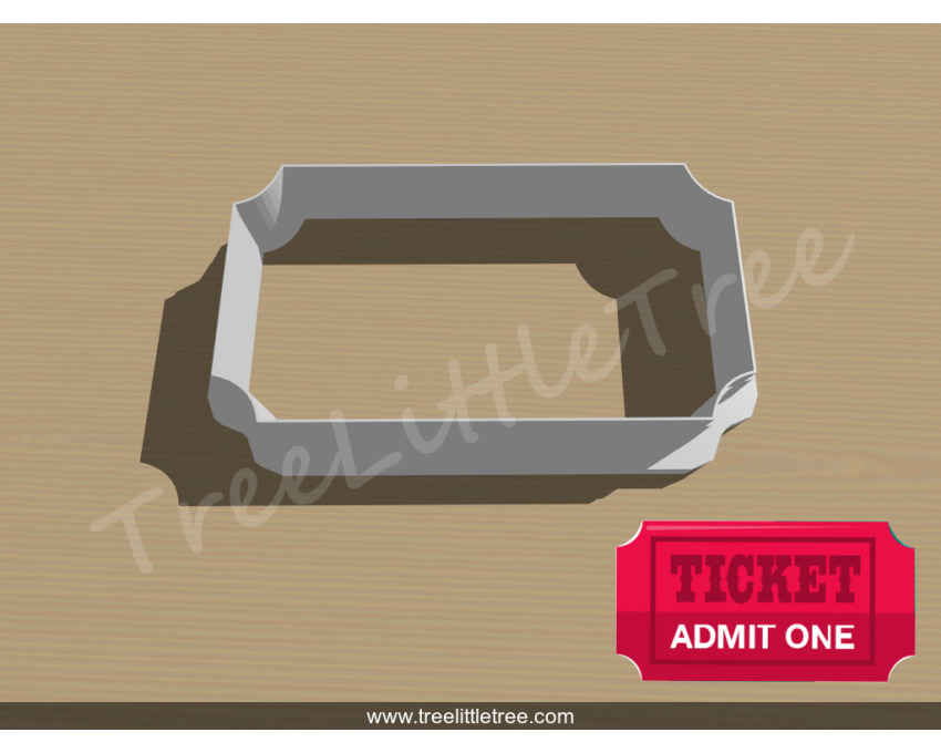 Ticket Style 2 Cookie Cutter. Movie Theme Cookie Cutter. Circus Theme Cookie Cutter. 