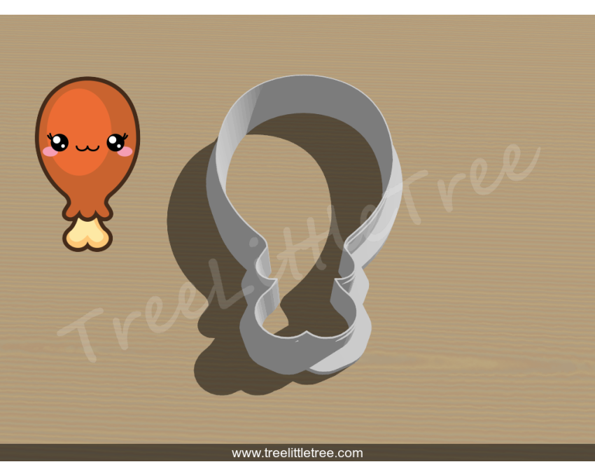 BBQ Chicken Drumstick Cookie Cutter. Summer Season Cookie Cutter. BBQ Cookie Cutter