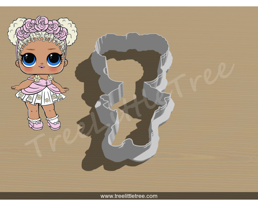 Flower Child Dawn Full Body Cookie Cutter. LOL Dolls Cookie Cutter